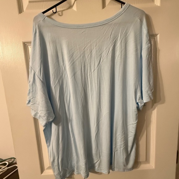 American Eagle Outfitters Light Blue V-Neck Tee - Picture 4 of 4